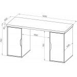 Ингар 2/ДВ/ДВ стол письменный 140x75x55, дуб беленый/серо-бирюзовый - Изображение 3