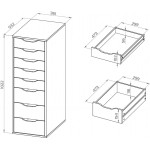 Ингар 8 комод 36x102x53, серо-бирюзовый - Изображение 3