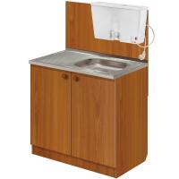 Дачный умывальник из ЛДСП, с нагревателем, 17 л, правостороннее, ольха, 60*80 нерж. сталь