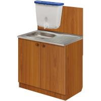 Дачный умывальник. Мойка: 60*80 нерж. сталь. Л. Без нагревателя воды. Бак 20 л. Ольха ЛДСП