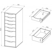Ингар 8 комод 36x102x53, белый