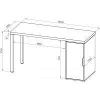 Ингар 2/ДВ/T стол письменный 140x75x55, белый