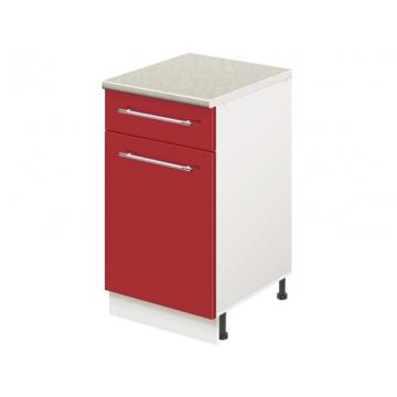 Тумба кухонная напольная со столешницей, с выдвижным ящиком MODERN ALTO 400*600*850 красный глянец - Изображение 1