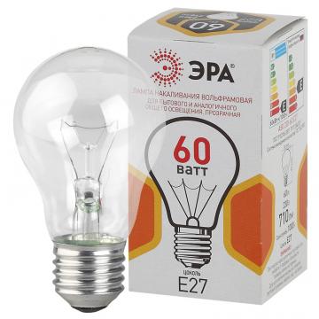 Лампа ЭРА А50 груша 60 Вт. прозр. Е27 - Изображение 1