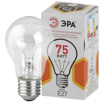 Лампа ЭРА А50 груша 75 Вт. прозр. Е27 - Изображение 1