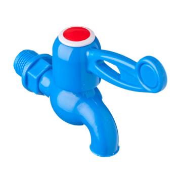 Кран водоразборный синий, Q8001B, дл.ручка, 1/2", PP пластик - Изображение 1