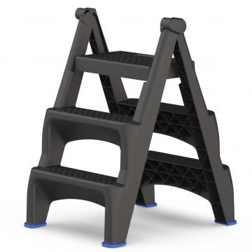 Стремянка пластиковая Steppix (black), PP1730 - Изображение 1